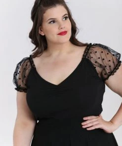 Hell Bunny Amandine 50's Top Black