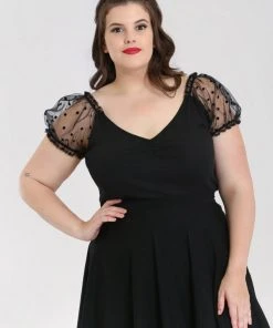 Hell Bunny Amandine 50's Top Black