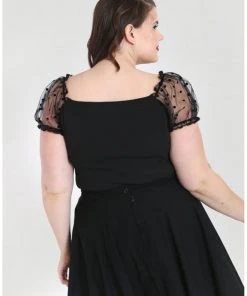 Hell Bunny Amandine 50's Top Black