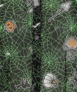 New In Hell Bunny Hex Spiderweb 50's Blouse Black