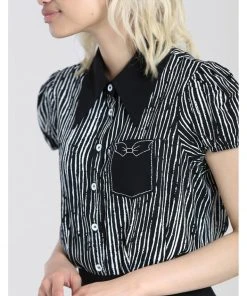 New In Hell Bunny Regan 50's Blouse Black