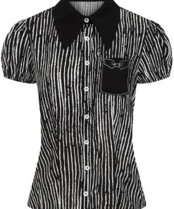 New In Hell Bunny Regan 50's Blouse Black