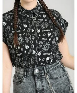 New In Hell Bunny Hello Goodbye Ouija Shirt Black