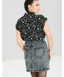 New In Hell Bunny Hello Goodbye Ouija Shirt Black