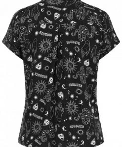 New In Hell Bunny Hello Goodbye Ouija Shirt Black