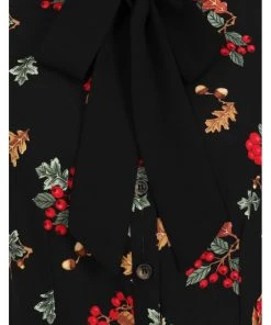 New In Hell Bunny Aurelia 40's Blouse Black