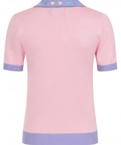 New In Hell Bunny Lollie Hearts 50's Top Pink