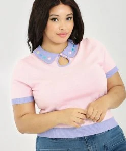 New In Hell Bunny Lollie Hearts 50's Top Pink