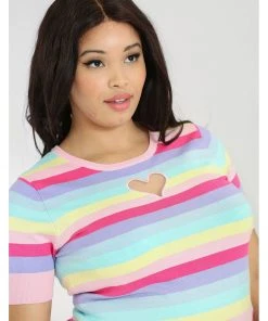 Hell Bunny Love Heart 50's Top Multicolour