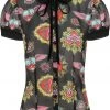 Hell Bunny Amias Sacred Heart 50's Blouse Black New In