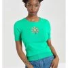 Hell Bunny Flower Power 60's Top Green
