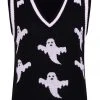 New In Hell Bunny Ghost 60's Vest Top Black