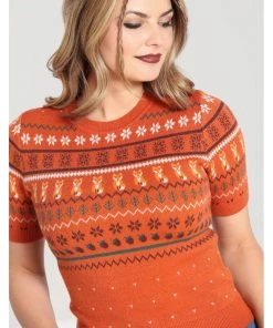 Hell Bunny Vixey 60's Jumper Brown
