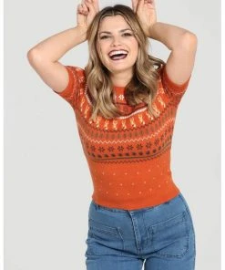 Hell Bunny Vixey 60's Jumper Brown