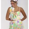 New In Hell Bunny Florette 60's Crop Top In Multi