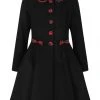 Hell Bunny Tiddlywinks 40's Coat Black New In