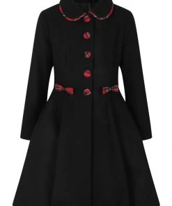 Hell Bunny Tiddlywinks 40's Coat Black New In
