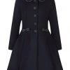Hell Bunny Tiddlywinks 40's Coat Navy