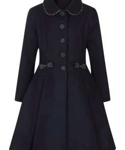 Hell Bunny Tiddlywinks 40's Coat Navy