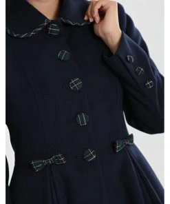 Hell Bunny Tiddlywinks 40's Coat Navy