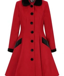New In Hell Bunny Anouk 40's Coat Burgundy