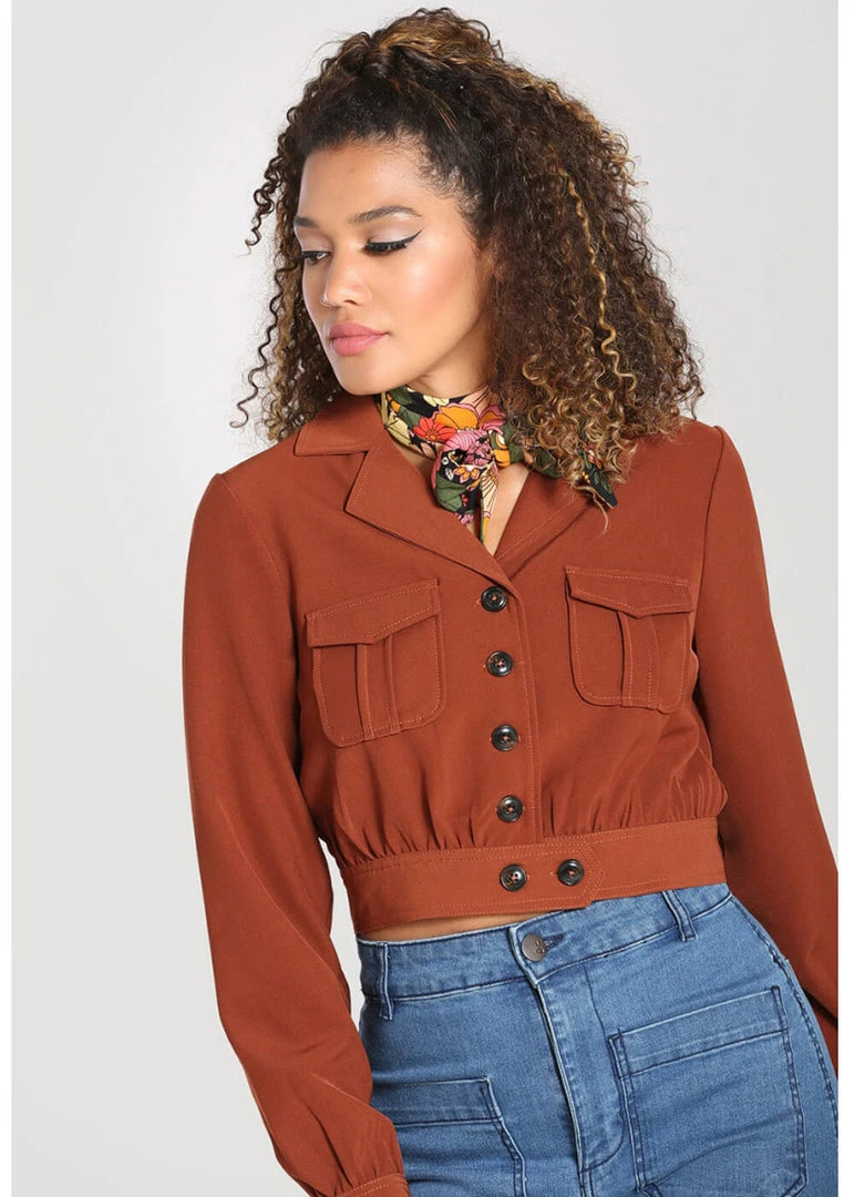 Hell Bunny Ravenwood 40's Jacket Brown