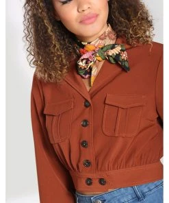 Hell Bunny Ravenwood 40's Jacket Brown