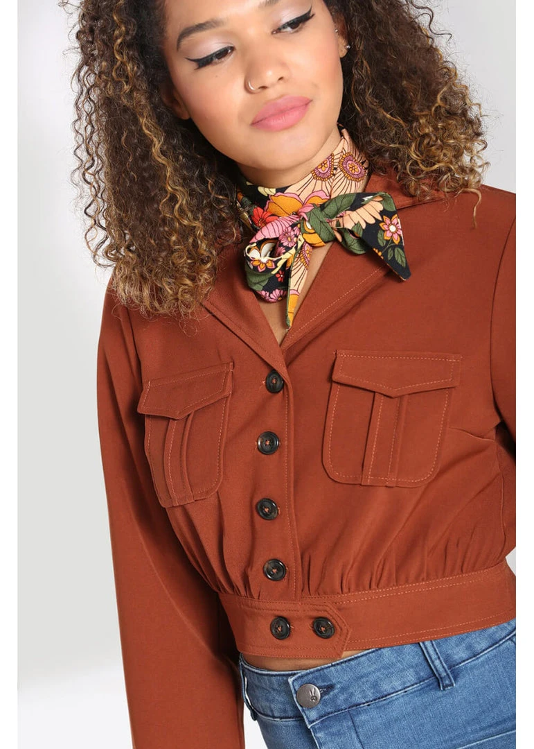 Hell Bunny Ravenwood 40's Jacket Brown