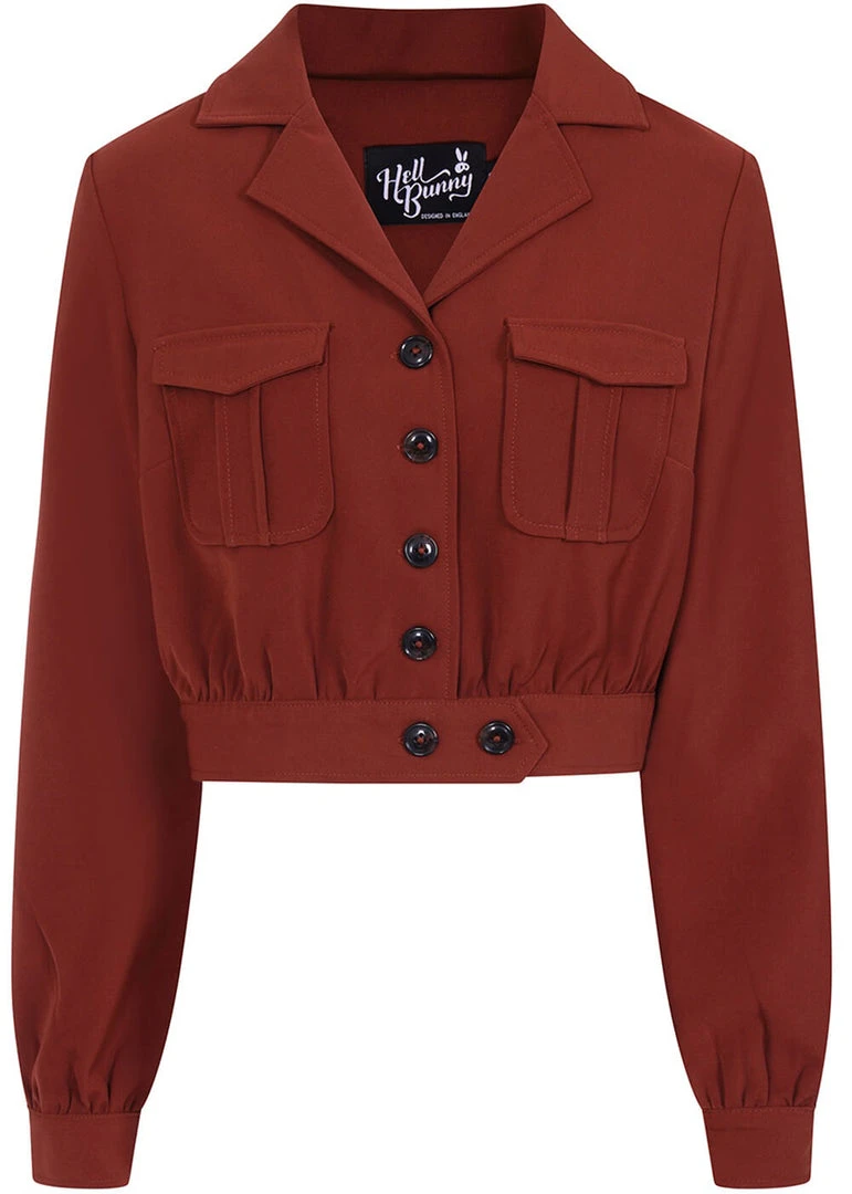 Hell Bunny Ravenwood 40's Jacket Brown