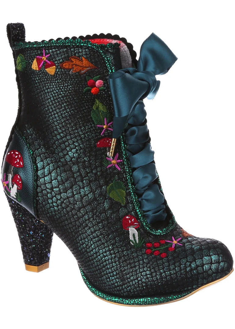 Irregular Choice Woodland Wander 40's Boots Green