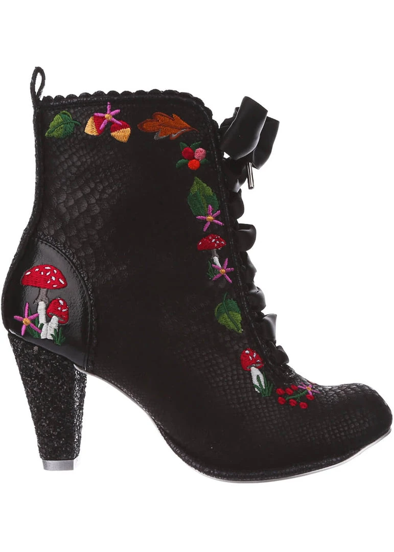 New In Irregular Choice Woodland Wander 40's Boots Black