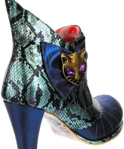 Irregular Choice Miaow Cat 70's Boots Blue Mint New In