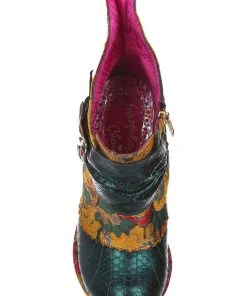Irregular Choice Miaow Cat 70's Boots Green New In