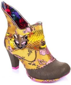 New In Irregular Choice Miaow Cat 70's Boots Yellow Multi