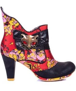 Irregular Choice Miaow Cat 70's Boots Red Black
