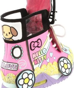 Irregular Choice X Hello Kitty A World Of Happiness High Top Sneakers Pink New In