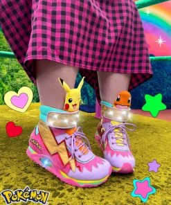 Irregular Choice Pokémon Flames And Bolts High Tops Sneakers Pink New In