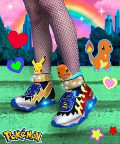 Irregular Choice Pokémon Flames And Bolts High Tops Sneakers Red New In