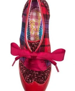 New In Irregular Choice End Of Story Glitter 40's Pumps Red
