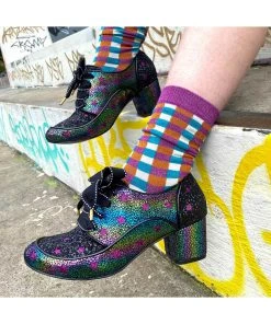 New In Irregular Choice Supernova Stars 60's Pumps Black