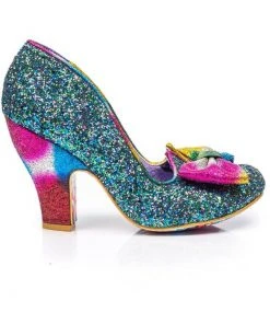 Irregular Choice Nick Of Time Pumps Blue Pink