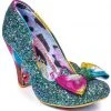 Irregular Choice Nick Of Time Pumps Blue Pink