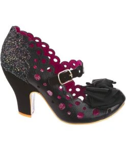 Irregular Choice Upside Down Glitter Pumps Black
