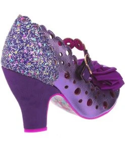Irregular Choice Upside Down Glitter Pumps Purple
