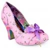 New In Irregular Choice Tied In A Bow 50's Rainbow Pumps Pink