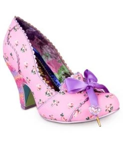 New In Irregular Choice Tied In A Bow 50's Rainbow Pumps Pink