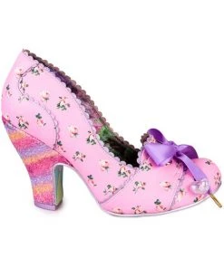 New In Irregular Choice Tied In A Bow 50's Rainbow Pumps Pink