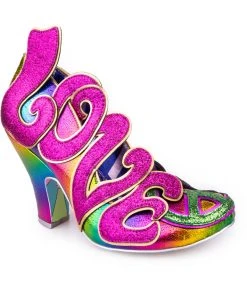 Irregular Choice Choose Love Peace 60's Pumps Pink New In