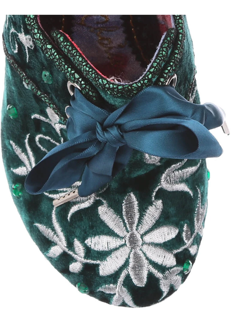 Irregular Choice Penny For Your Thoughts 70's Pumps Green