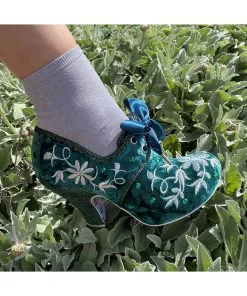 Irregular Choice Penny For Your Thoughts 70's Pumps Green